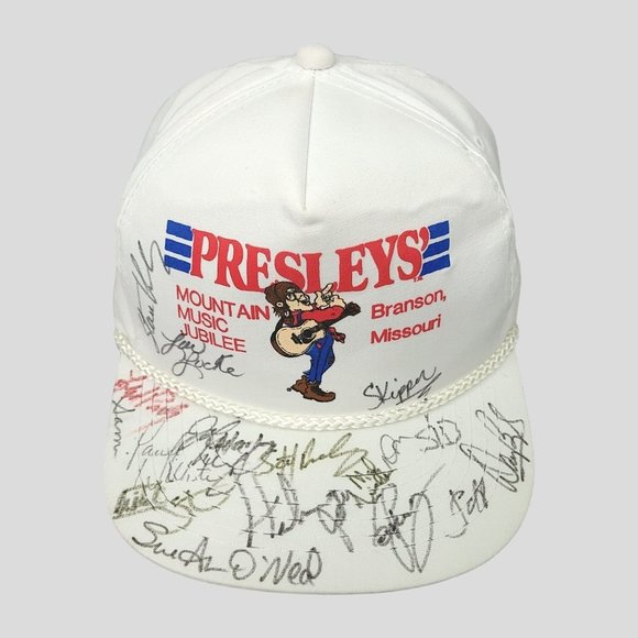 Vintage Presleys Mountain Music Jubilee Mesh Snapback Cap Rope Braid Autographed - Picture 1 of 13